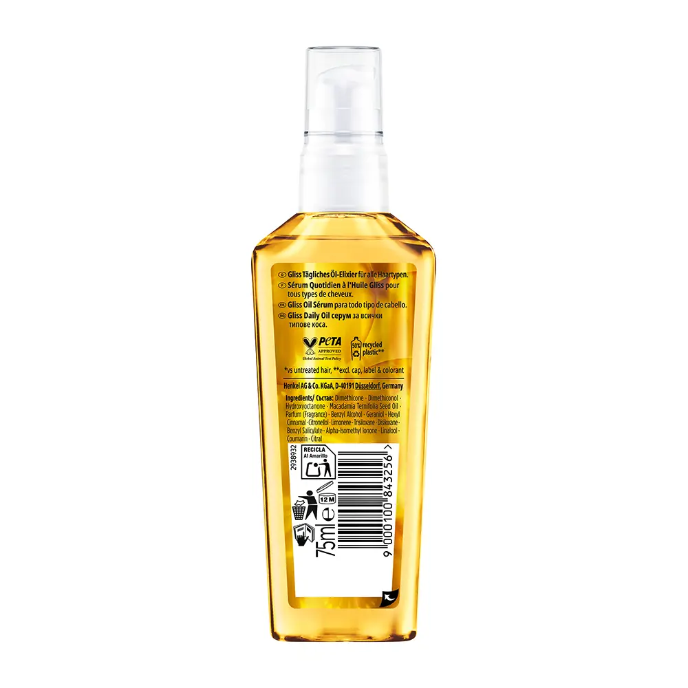 SCHWARZKOPF MASS MARKET GLISS DAILY OIL serum 75 ml