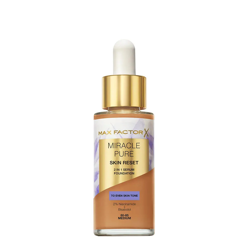 MAX FACTOR MIRACLE PURE 2 in 1 Serum Foundation #80 - 85-Medium 30 ml MAX FACTOR MIRACLE PURE 2 in 1 Serum Foundation #80 - 85-Medium 30 ml