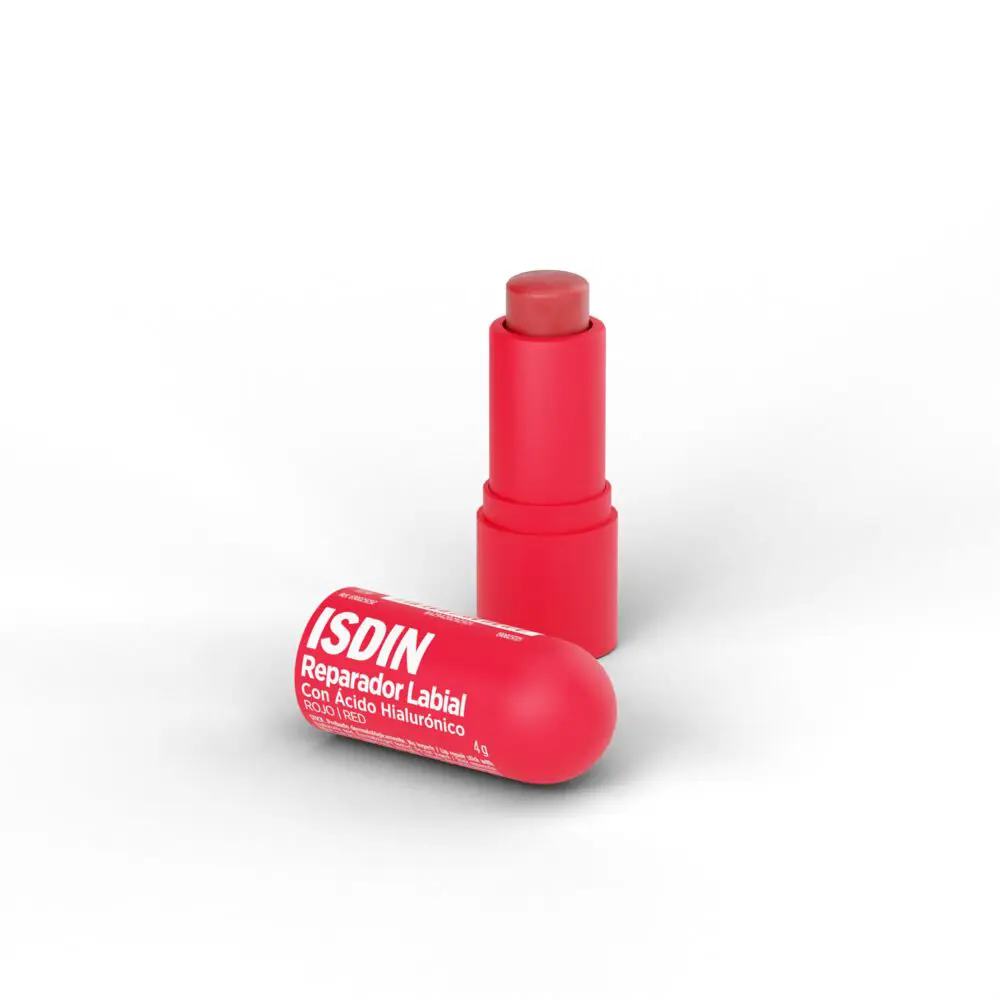 ISDIN Lippenreparaturstift mit Farbstift #Rot 4 g