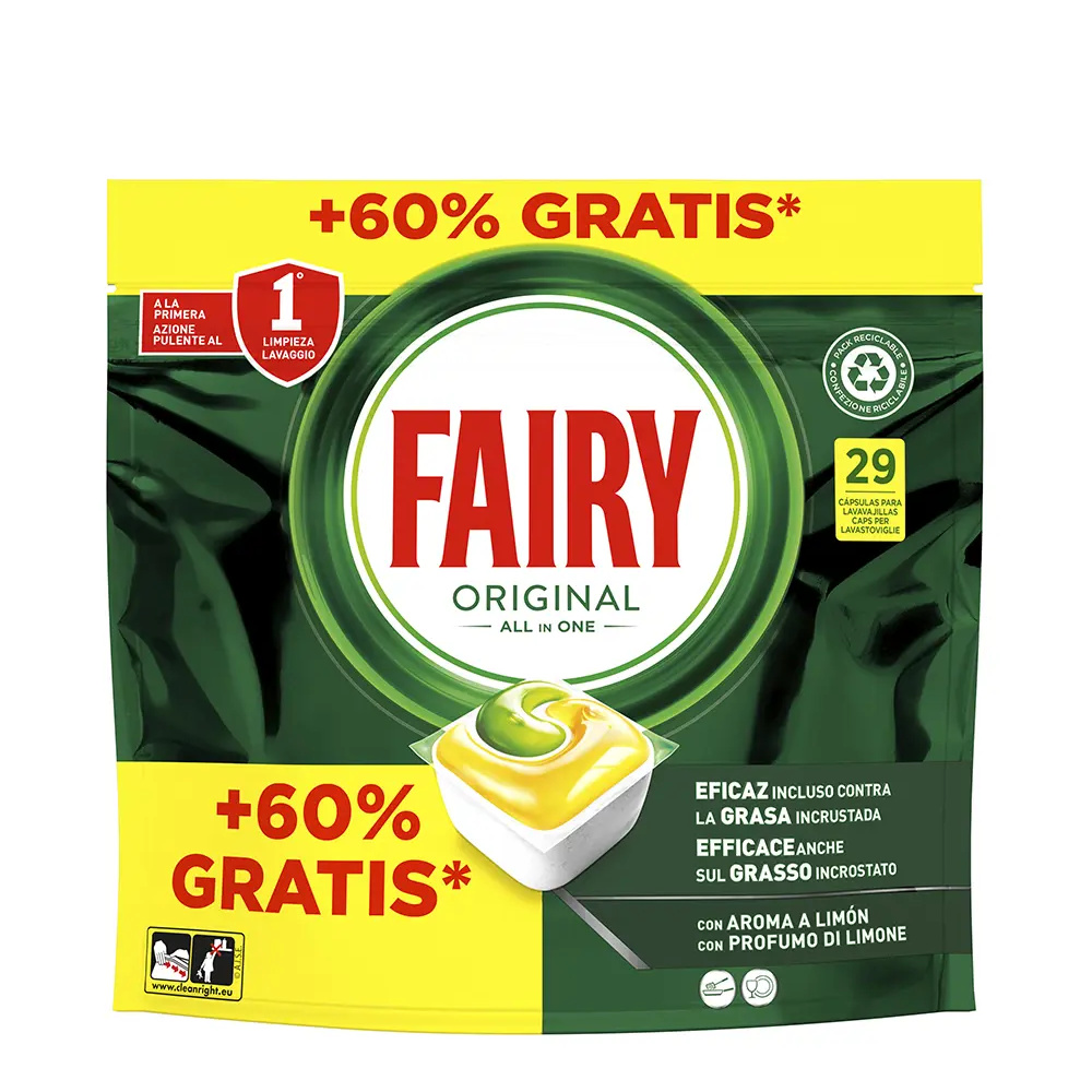 FAIRY FAIRY ALL IN 1 LEMON dishwasher 29 capsules FAIRY FAIRY ALL IN 1 LEMON dishwasher 29 capsules