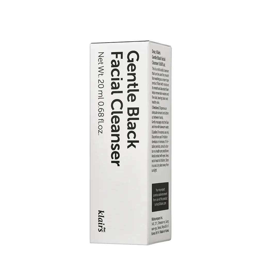<span class="notranslate">KLAIRS GENTLE BLACK</span> facial cleanser 20 ml <span class="notranslate">KLAIRS GENTLE BLACK</span> facial cleanser 20 ml