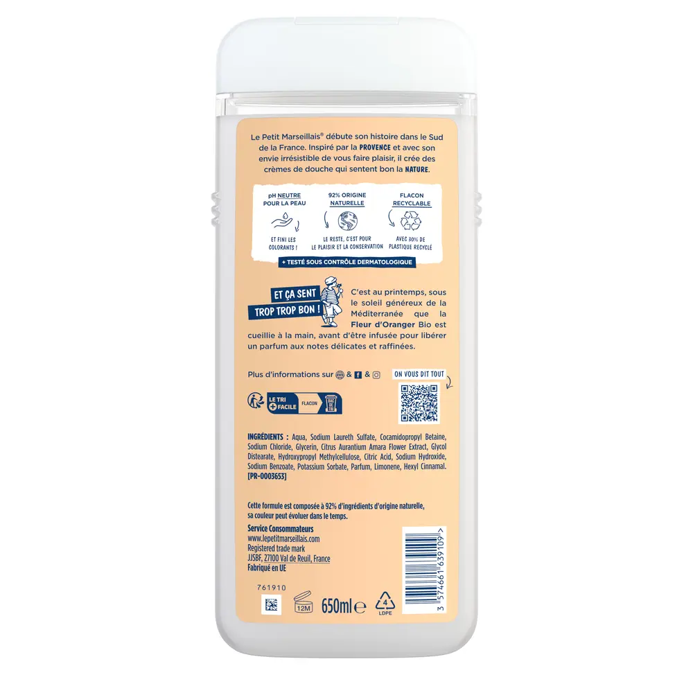 LE PETIT MARSEILLAIS LE PETIT MARSEILLAIS orange blossom bath gel 650 ml