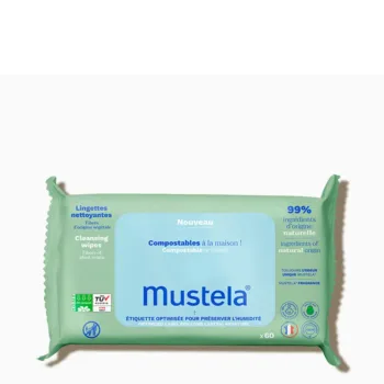 MUSTELA BIO compostable cleaning wipes 60 units