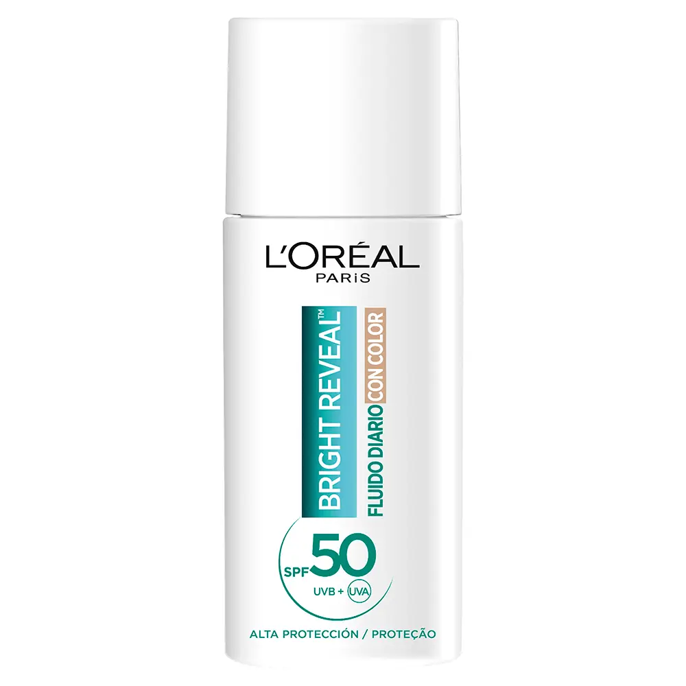 L'OREAL PARIS BRIGHT REVEAL NIACINAMIDA fluido diario SPF50 #medio 50 ml L'OREAL PARIS BRIGHT REVEAL NIACINAMIDA fluido diario SPF50 #medio 50 ml