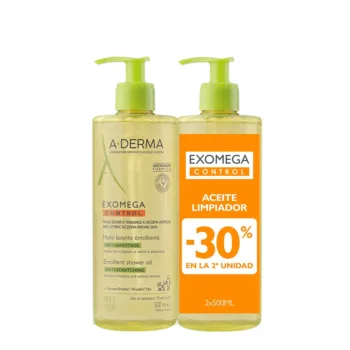 A-DERMA EXOMEGA CONTROL Huile de douche émolliente, lot de 2 x 500 ml A-DERMA EXOMEGA CONTROL Huile de douche émolliente, lot de 2 x 500 ml