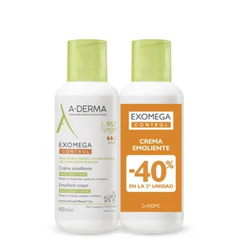 A-DERMA Crème émolliente EXOMEGA CONTROL, lot de 2 x 400 ml A-DERMA Crème émolliente EXOMEGA CONTROL, lot de 2 x 400 ml