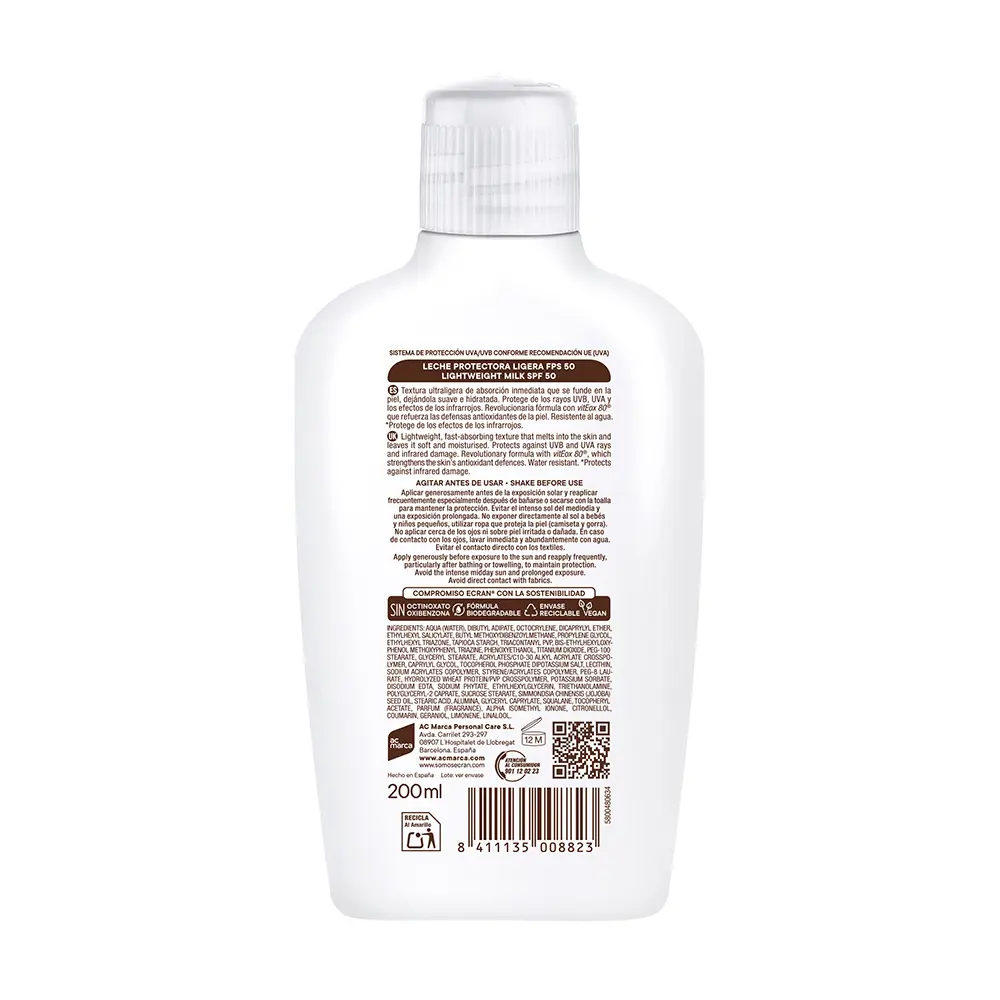 ECRAN ECRAN SUNNIQUE milk SPF50 200 ml