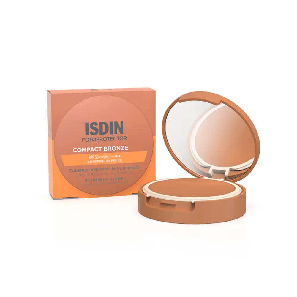 ISDIN COMPACT SUNSCREEN SPF 50 natural long-lasting coverage #Bronze 10g