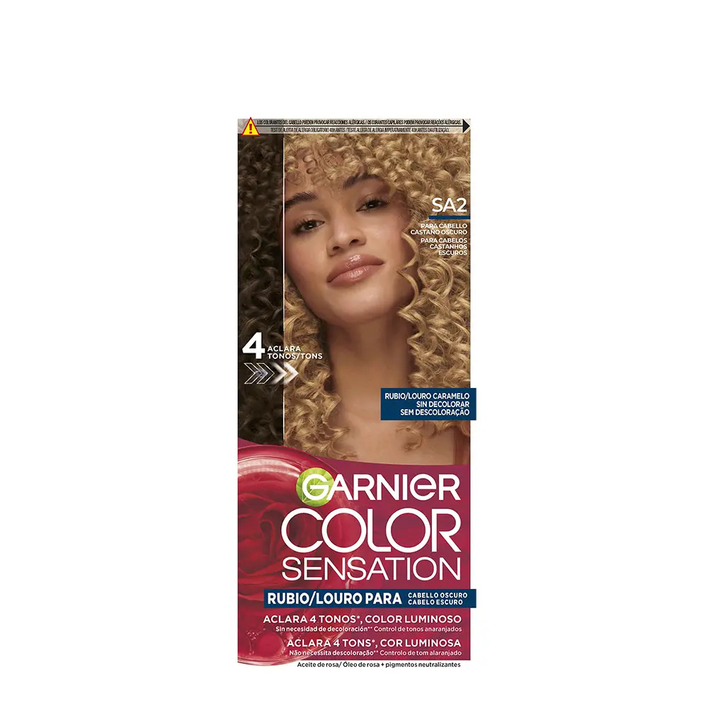 GARNIER COLOR SENSATION luminous blonde dye without fading for dark hair #Louro Caramel 5 u GARNIER COLOR SENSATION luminous blonde dye without fading for dark hair #Louro Caramel 5 u