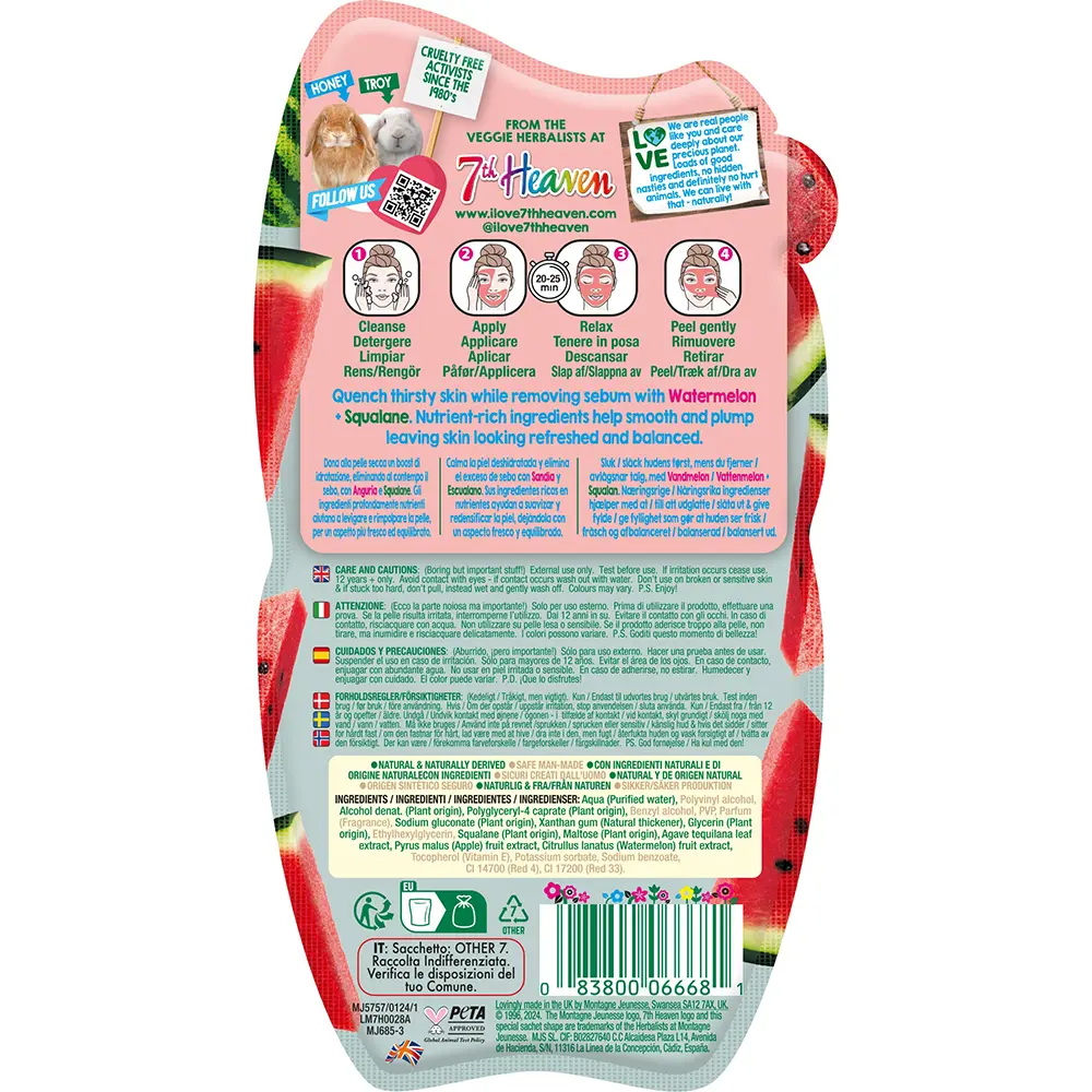 <span class="notranslate">7TH HEAVEN PEEL-OFF</span> MOISTURE BOOST watermelon with squalane 10 ml