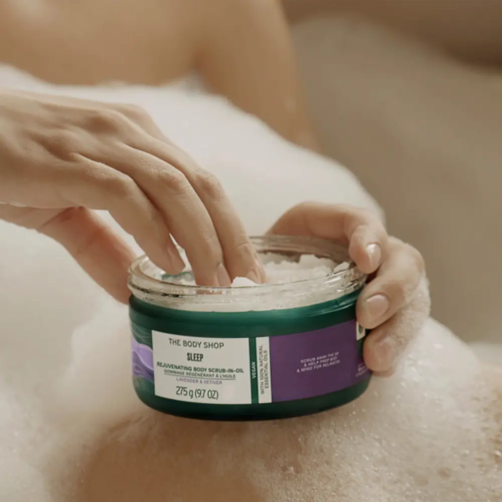 THE BODY SHOP SLEEP exfoliating body oil lavender & vetiver 275 gr