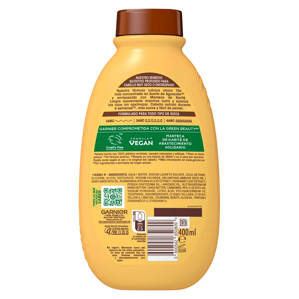 GARNIER ORIGINAL REMEDIES Avocado Oil and Shea Butter Shampoo 400 ml