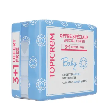 <span class="notranslate">TOPICREM BABY</span> Water-Based Cleansing Wipes pack of 4 x 60 units