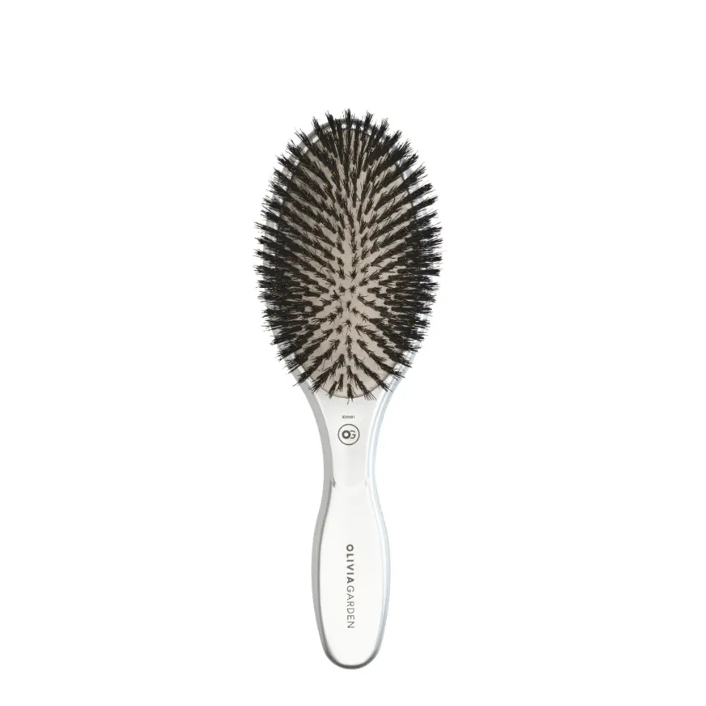 OLIVIA GARDEN EXPERT CARE OVAL Boar&Nylon Bristles Silver 1 u OLIVIA GARDEN EXPERT CARE OVAL Boar&Nylon Bristles Silver 1 u