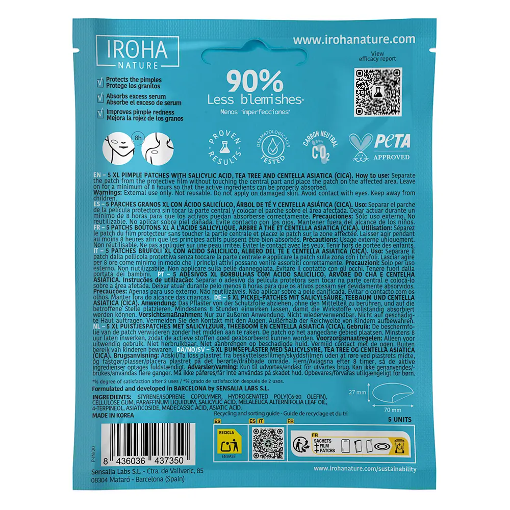 IROHA ACNE PRONE SKIN hydrocolloid patches XL 5 units IROHA ACNE PRONE SKIN hydrocolloid patches XL 5 units