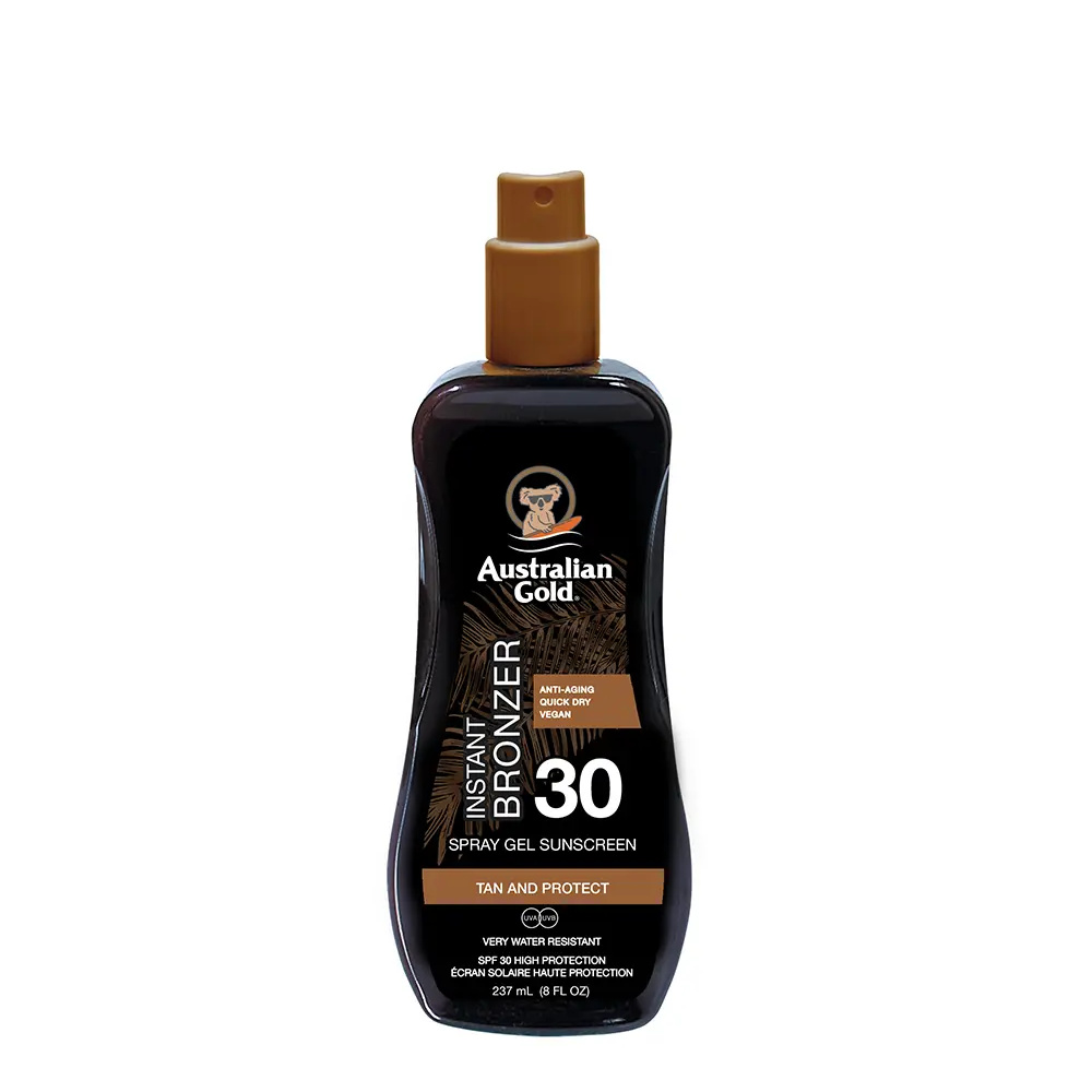AUSTRALIAN GOLD INSTANT BRONZER Spray Gel Sunscreen SPF30 237 ml AUSTRALIAN GOLD INSTANT BRONZER Spray Gel Sunscreen SPF30 237 ml