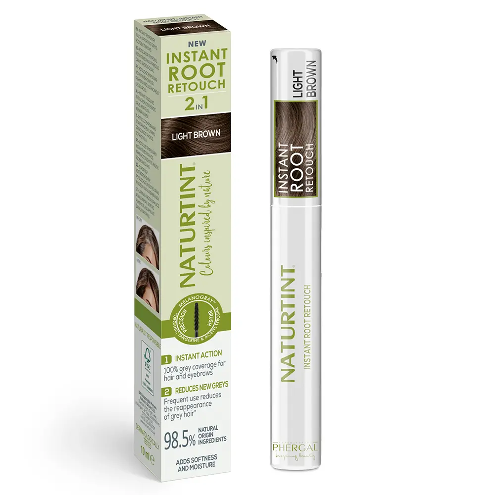 NATURTINT INSTANT ROOT RETOUCH 2 in 1 temporary gray hair retoucher #Light Brown 10 ml