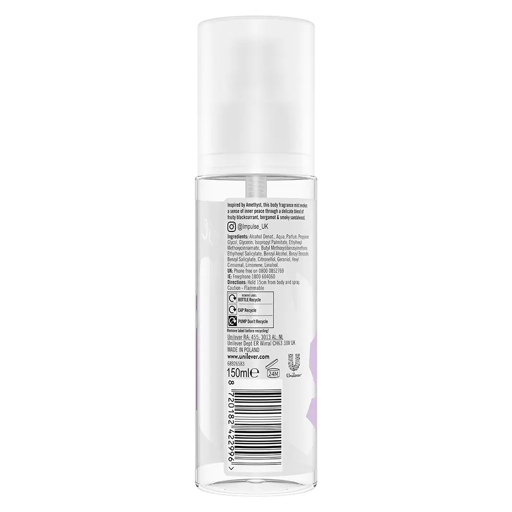 <span class="notranslate">IMPULSE INNER PEACE AMETHYST scented</span> body mist 150 ml Unisex