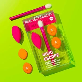REAL TECHNIQUES VIVID ESCAPE BRIGHT EYES CONCEALER CASE 4 pcs