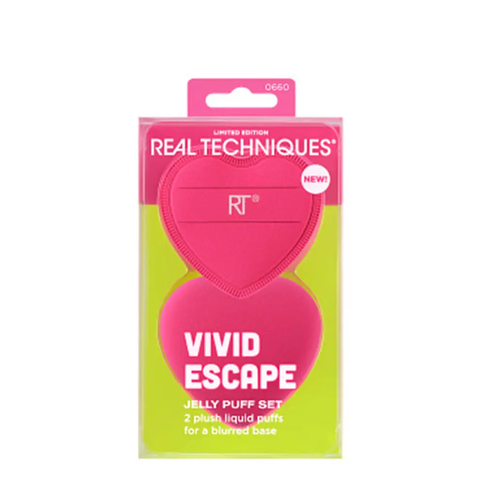 REAL TECHNIQUES VIVID ESCAPE JELLY PUFF CASE 2 pcs REAL TECHNIQUES VIVID ESCAPE JELLY PUFF CASE 2 pcs
