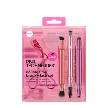 REAL TECHNIQUES DOPPELZEITBÜRSTE + LETZTER ETUI 4 Stk