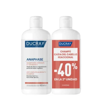 DUCRAY ANAPHASE anti-hair loss and hair growth shampoo pack of 2 x 400 ml