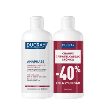 DUCRAY ANAPHASE anti-hair loss and anti-thinning shampoo pack of 2 x 400 ml