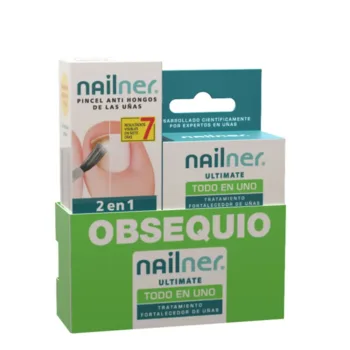 NAILNER NAILNER BRUSH 2 IN 1 ANTI-FUNGAL BRUSH set 2 pcs