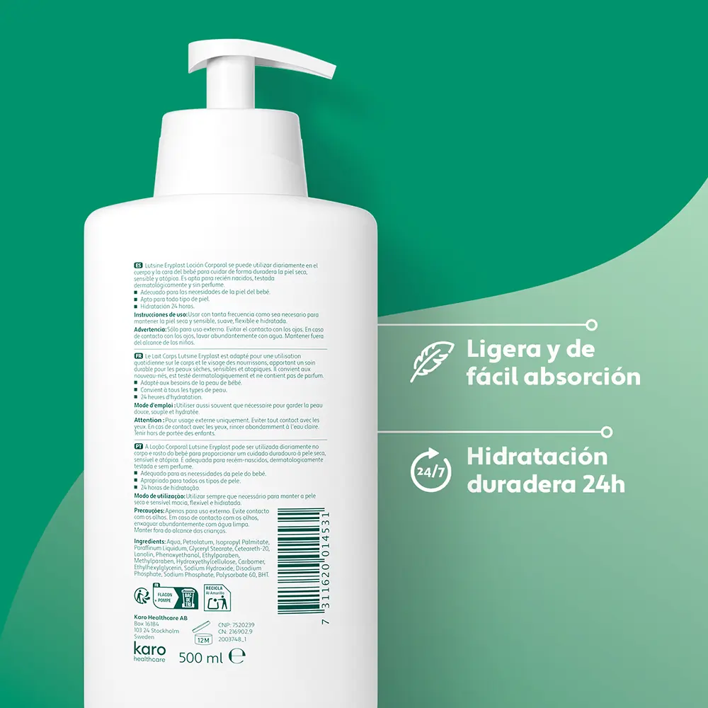 LUTSINE E45 ERYPLAST BABY body lotion 500 ml