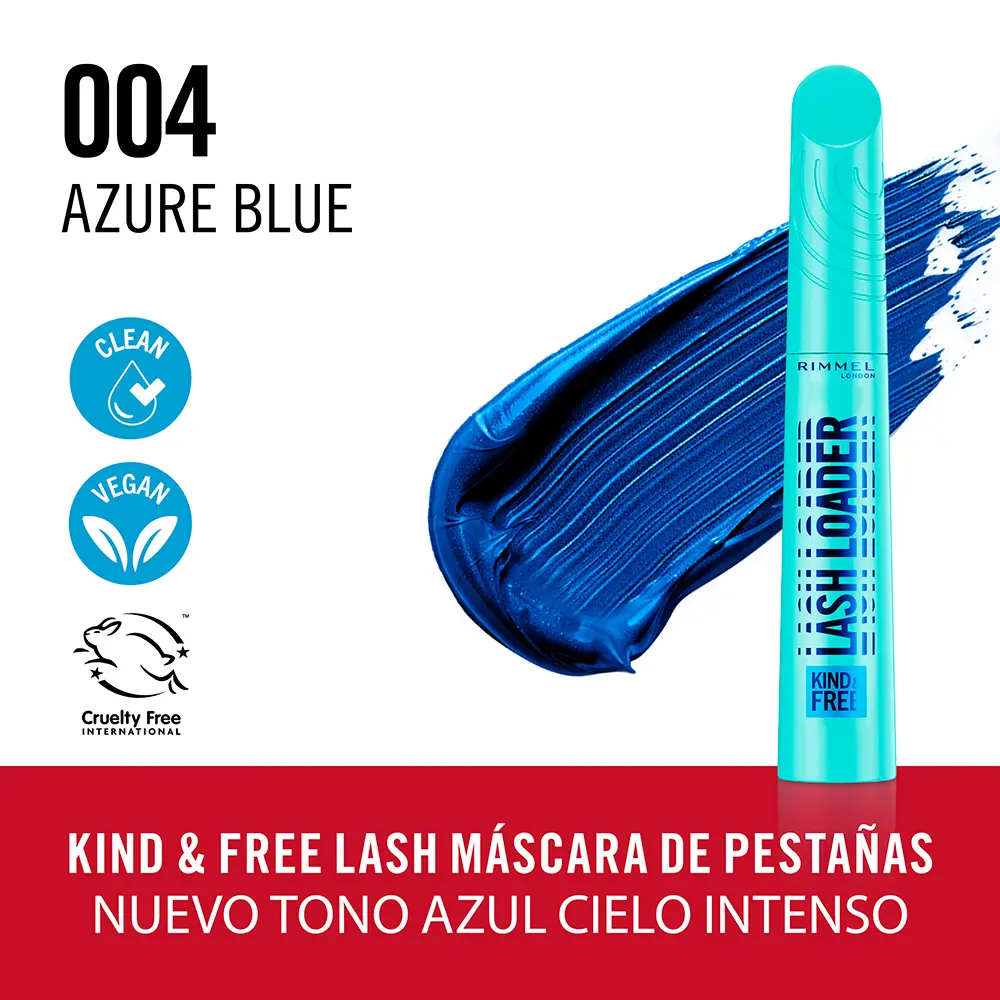 RIMMEL LONDON KIND & FREE LASH LOADER mascara #004-Azure Blue 9.5 ml RIMMEL LONDON KIND & FREE LASH LOADER mascara #004-Azure Blue 9.5 ml - Image 3