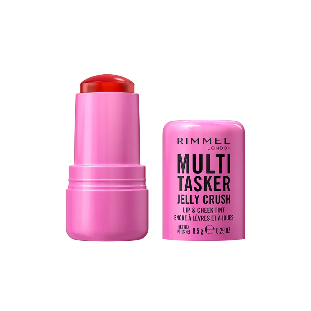 RIMMEL LONDON MULTITASKER JELLY CRUSH Rouge- und Lippenstift-Stick Nr. 100 – Pink Dash 8.5 g