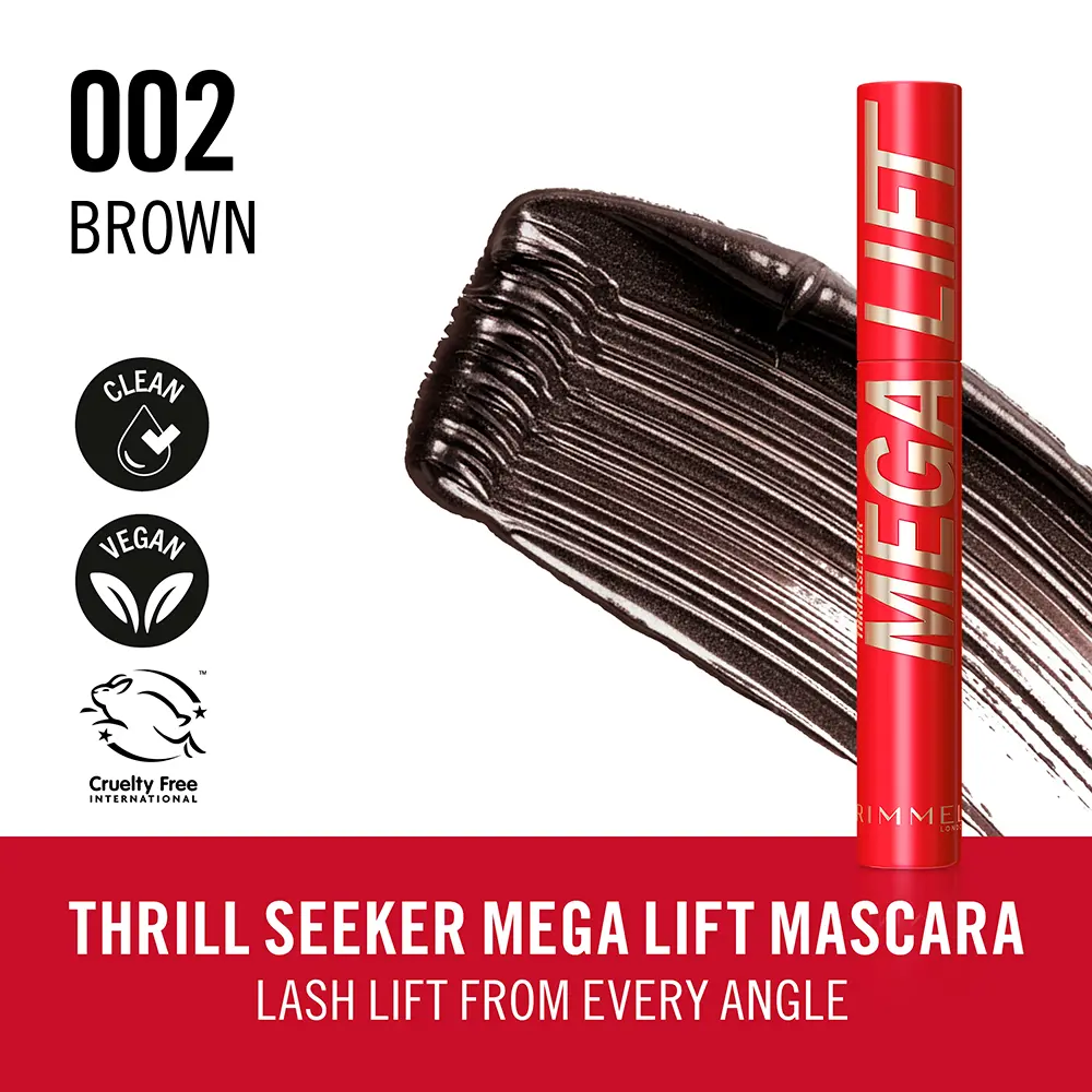 RIMMEL LONDON THRILL SEEKER MEGALIFT mascara #002-Brown 12.5 ml RIMMEL LONDON THRILL SEEKER MEGALIFT mascara #002-Brown 12.5 ml - Image 3