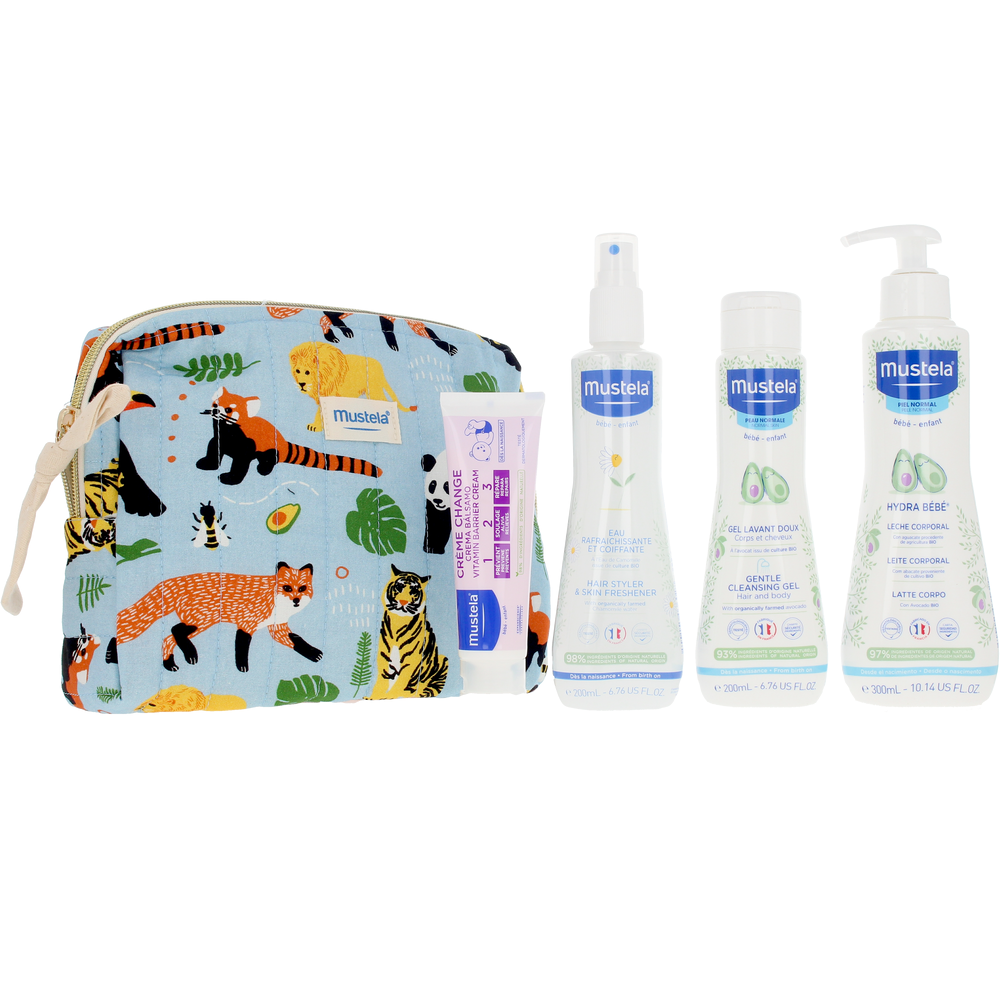 MUSTELA Baby-Junge Dschungel-Toilettentaschen-Set, 5-teilig MUSTELA Baby-Junge Dschungel-Toilettentaschen-Set, 5-teilig
