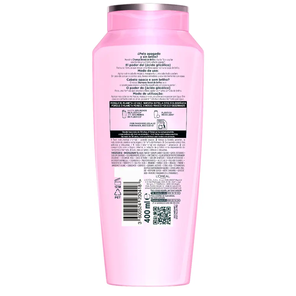L'OREAL PARIS ELVIVE Shampooing GLYCOLIQUE GLOSS 400 ml
