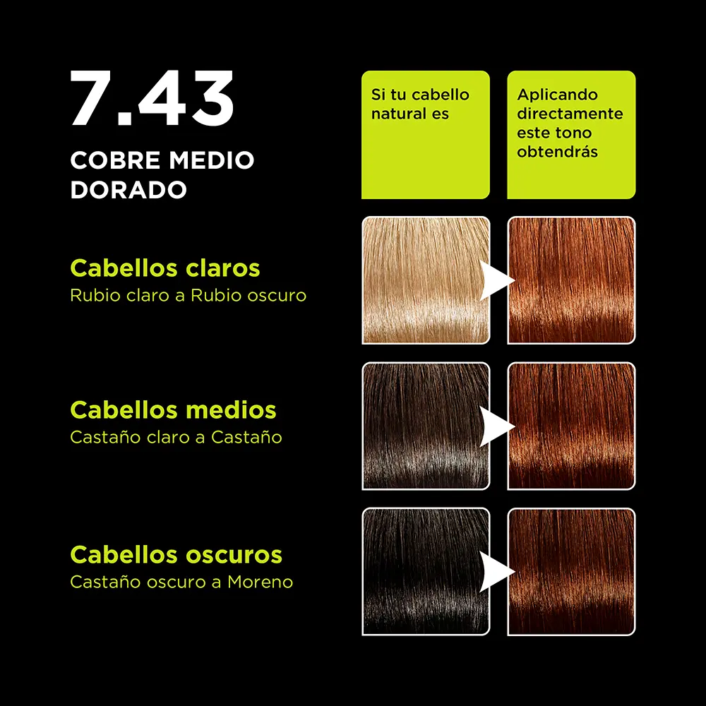LLONGUERAS COLOR ADVANCE #7.43-cobrizo medio dorado