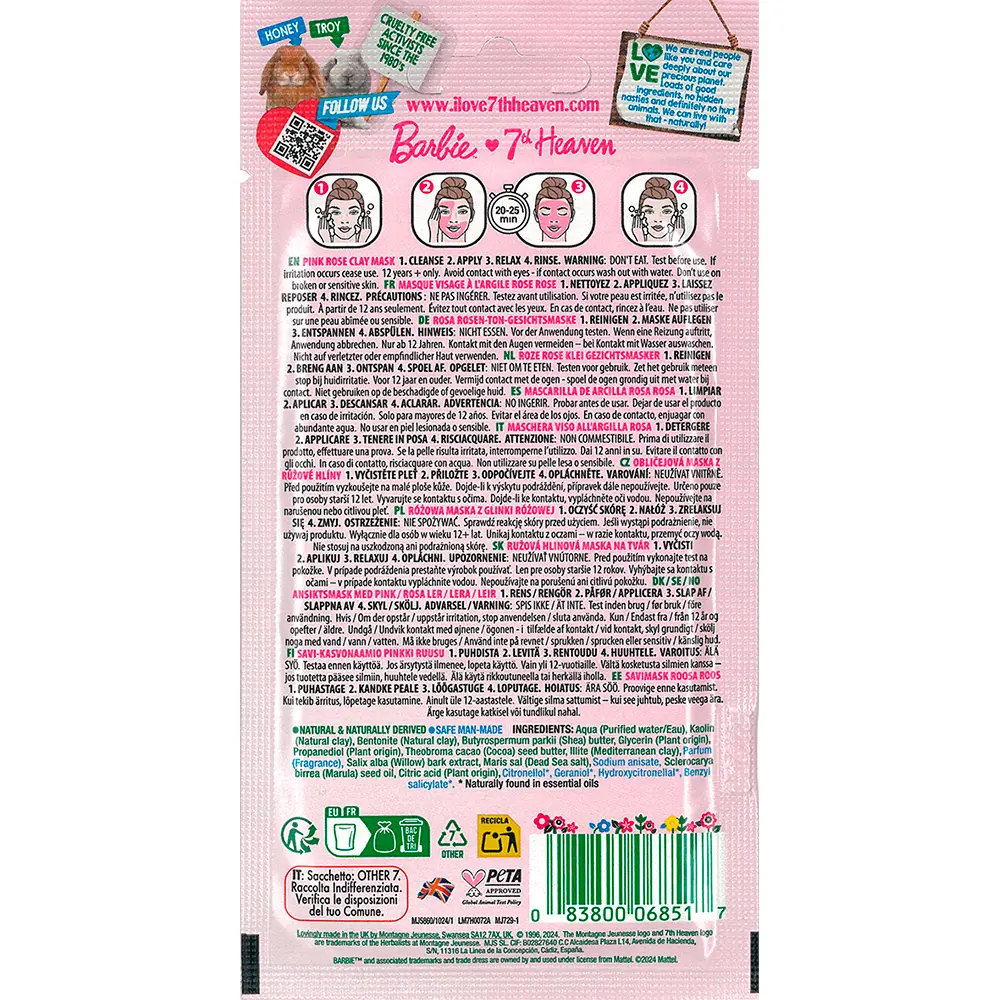 7TH HEAVEN BARBIEmaschera all'argilla rosa 10 ml