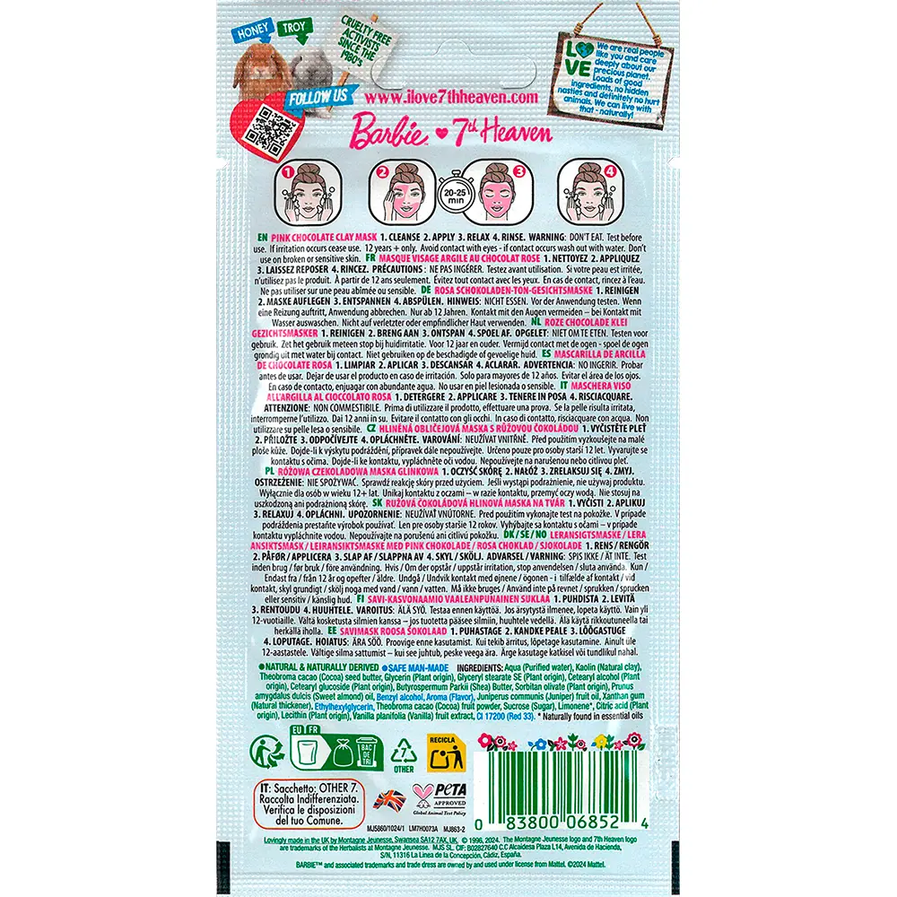 <span class="notranslate">7TH HEAVEN BARBIE</span> pink chocolate clay mask 10 ml