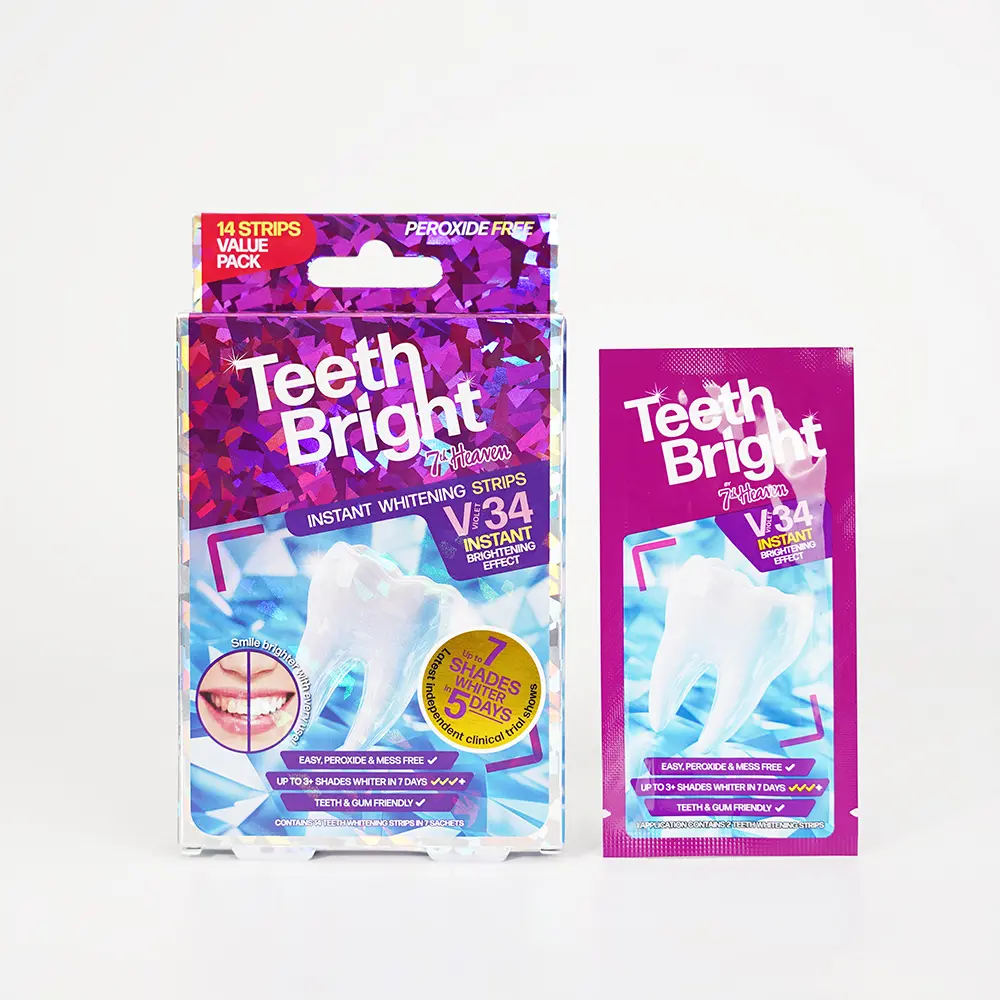 7TH HEAVEN TEETH BRIGHT whitening dental strips 14 units