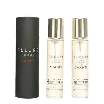 <span class="notranslate">CHANEL ALLURE HOMME SPORT COLOGNE</span> Eau De Cologne travel spray and two refills 3 x 20 ml for Men