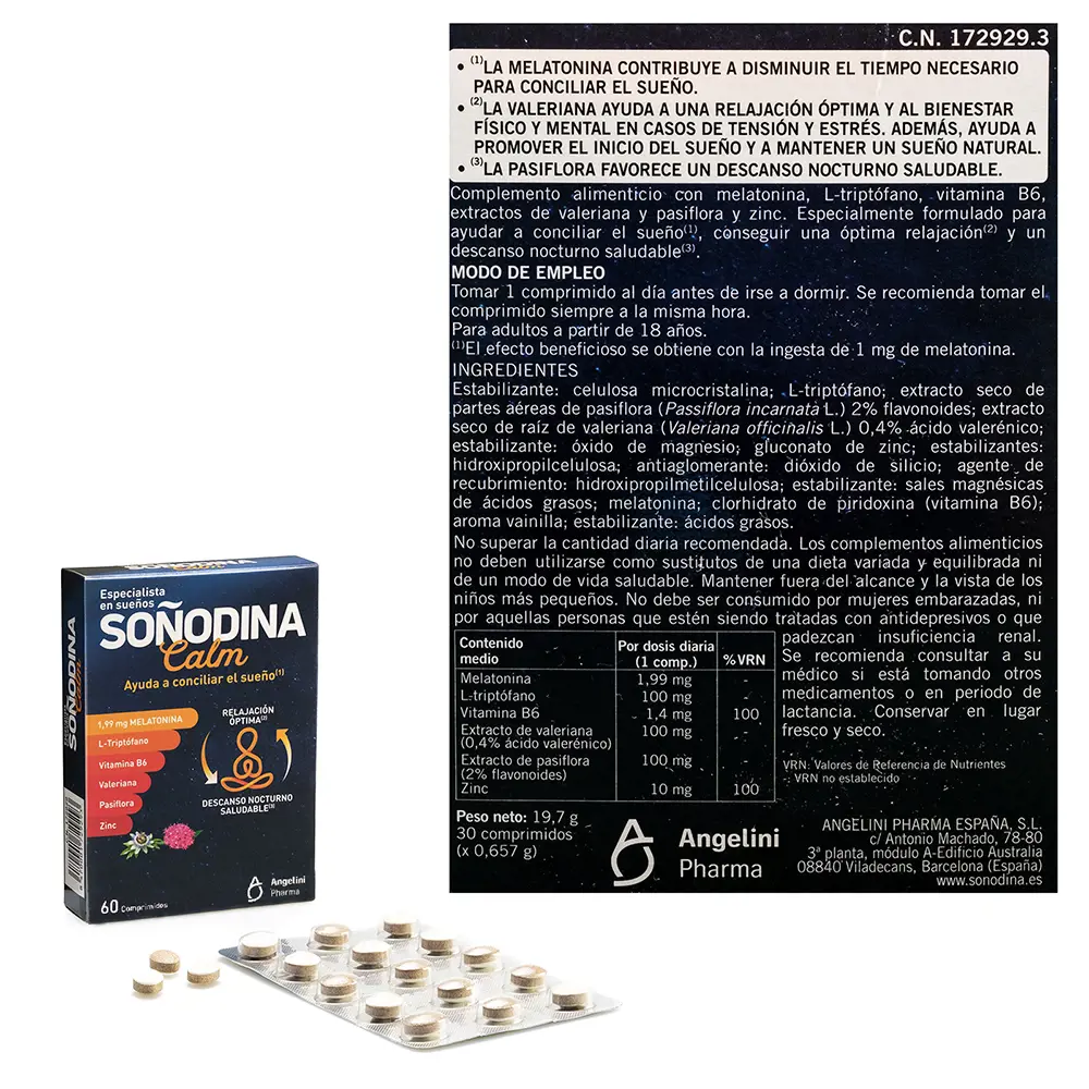 NATURA ESSENZIALE SOÑODINA melatonin 1.99 mg 60 tablets NATURA ESSENZIALE SOÑODINA melatonin 1.99 mg 60 tablets - Image 3