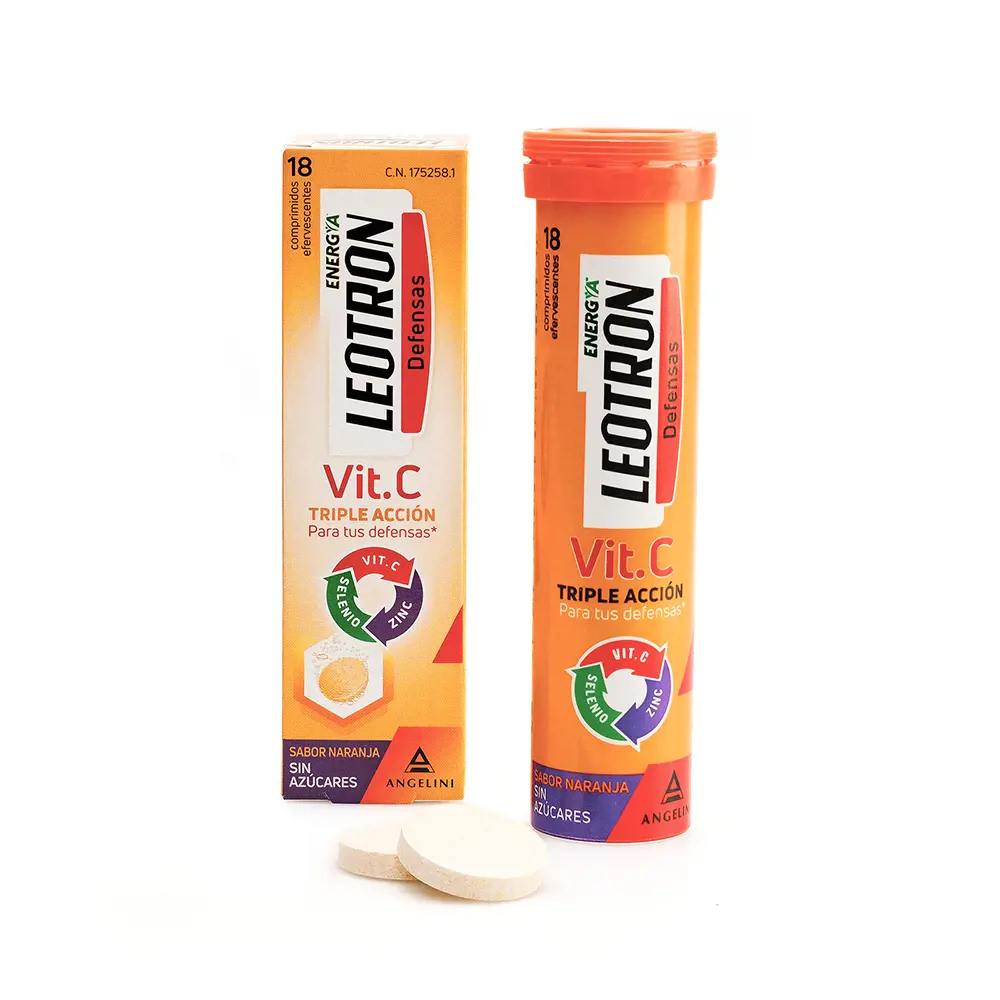 LEOTRON VITAMINE C comprimés effervescents triple action #Orange 18 u