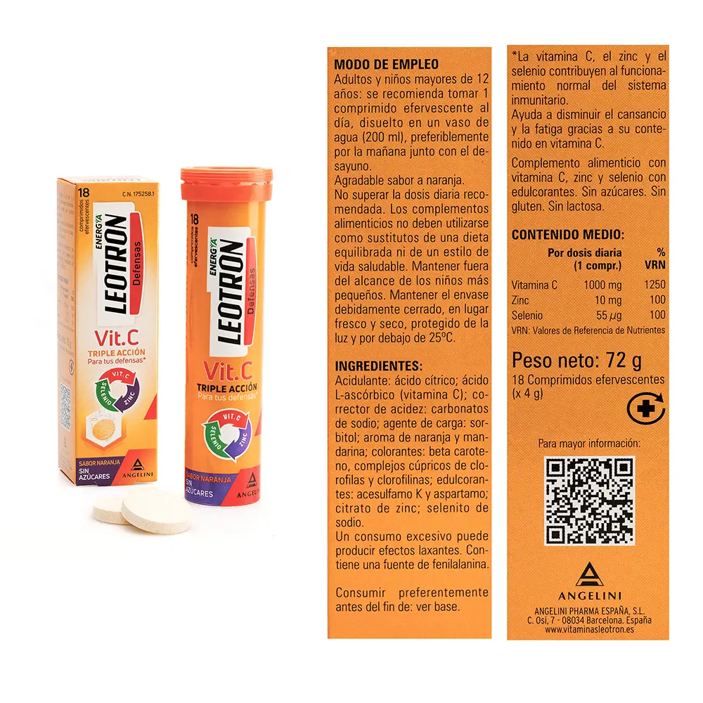 LEOTRON VITAMIN C triple action effervescent tablets #Orange 18 u LEOTRON VITAMIN C triple action effervescent tablets #Orange 18 u - Image 3