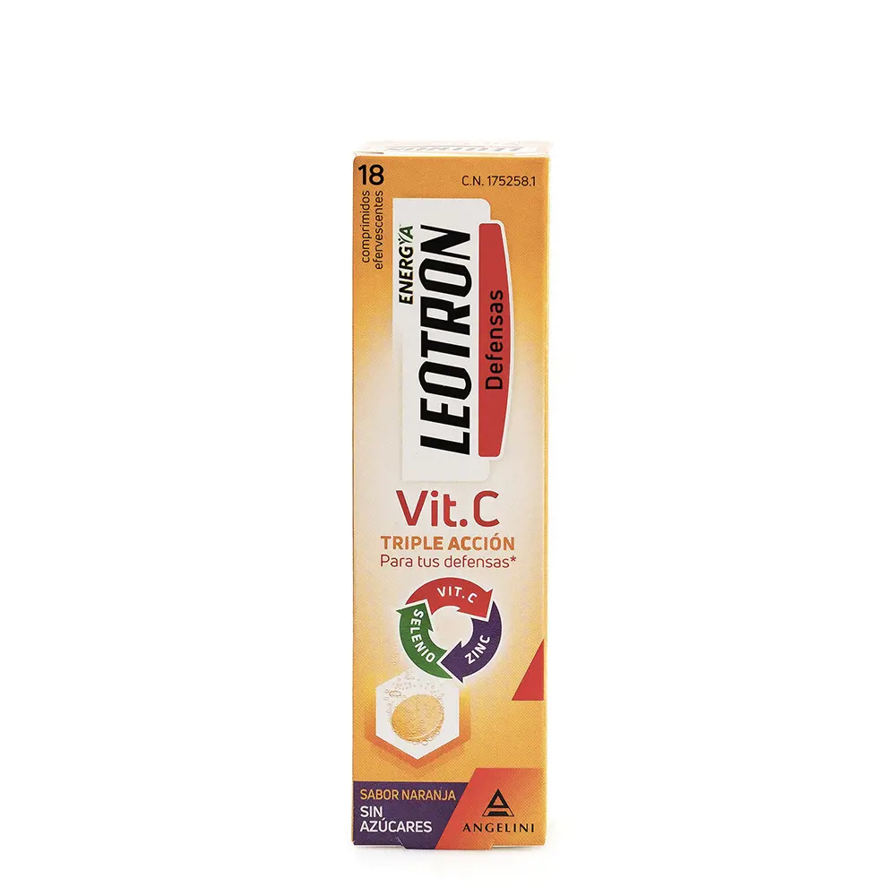 LEOTRON VITAMIN C triple action effervescent tablets #Orange 18 u LEOTRON VITAMIN C triple action effervescent tablets #Orange 18 u