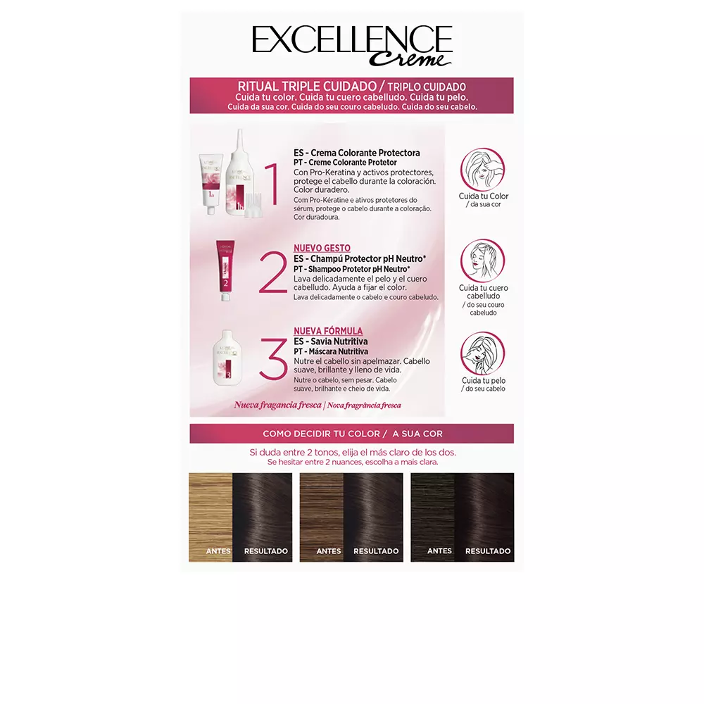 L'ORÉAL PARIS EXCELLENCE Creme dye #3 castao oscuro 192 ml