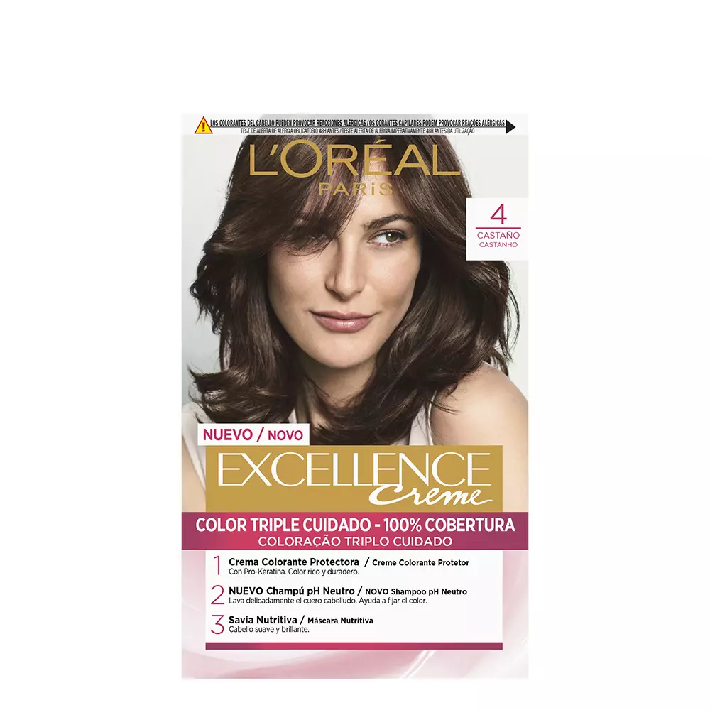 L'ORÉAL PARIS EXCELLENCE Creme dye #4 castao 192 ml L'ORÉAL PARIS EXCELLENCE Creme dye #4 castao 192 ml
