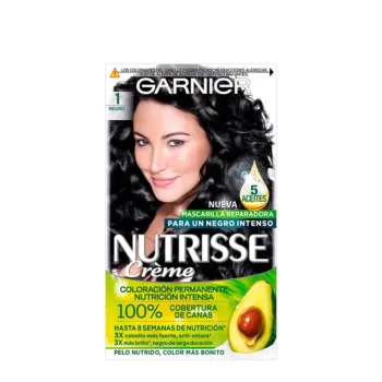 GARNIER+ NUTRISSE CREME permanent color 100% coverage #1-black 3 u