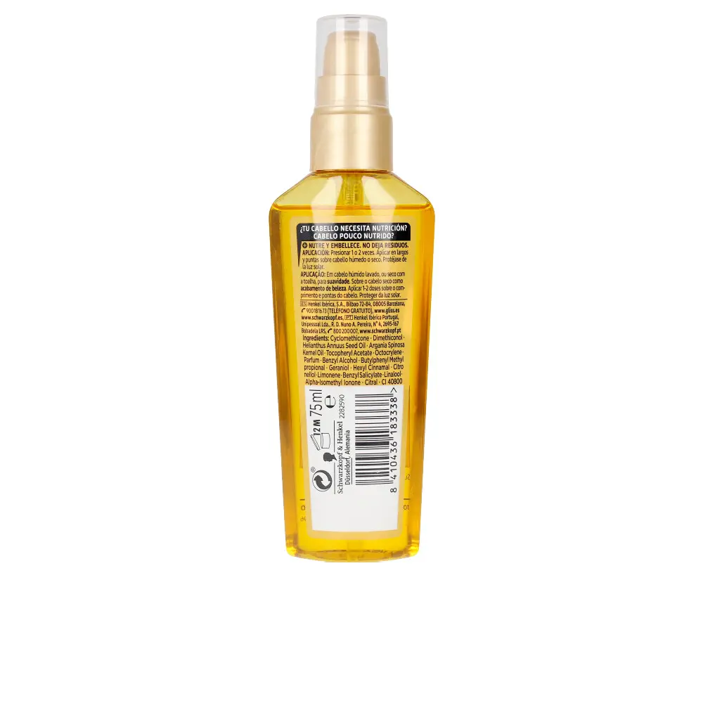 SCHWARZKOPF MARCHÉ DE MASSE GLISS Elixir d'huile HAIR REPAIR 75 ml