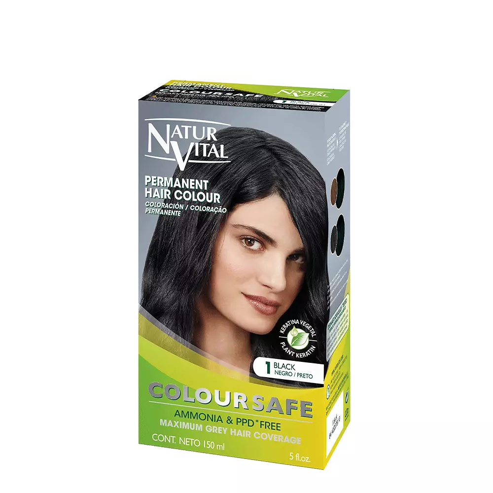 NATUR VITAL COLOURSAFE dye permanente #1-negro NATUR VITAL COLOURSAFE dye permanente #1-negro