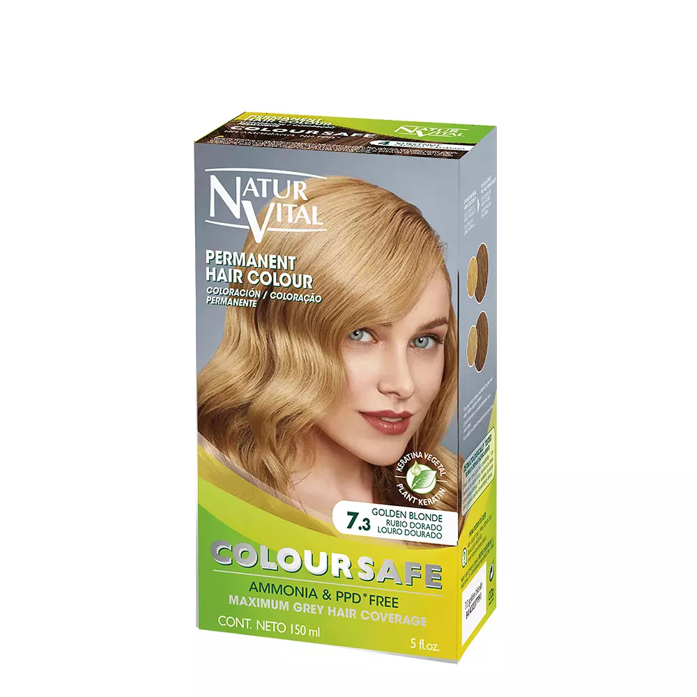 NATUR VITAL COLOURSAFE dye permanente #7.3-blonde dorado NATUR VITAL COLOURSAFE dye permanente #7.3-blonde dorado