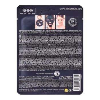 <span class="notranslate">IROHA DETOX CHARCOAL BLACK</span> tissue facial mask 1use 1 u